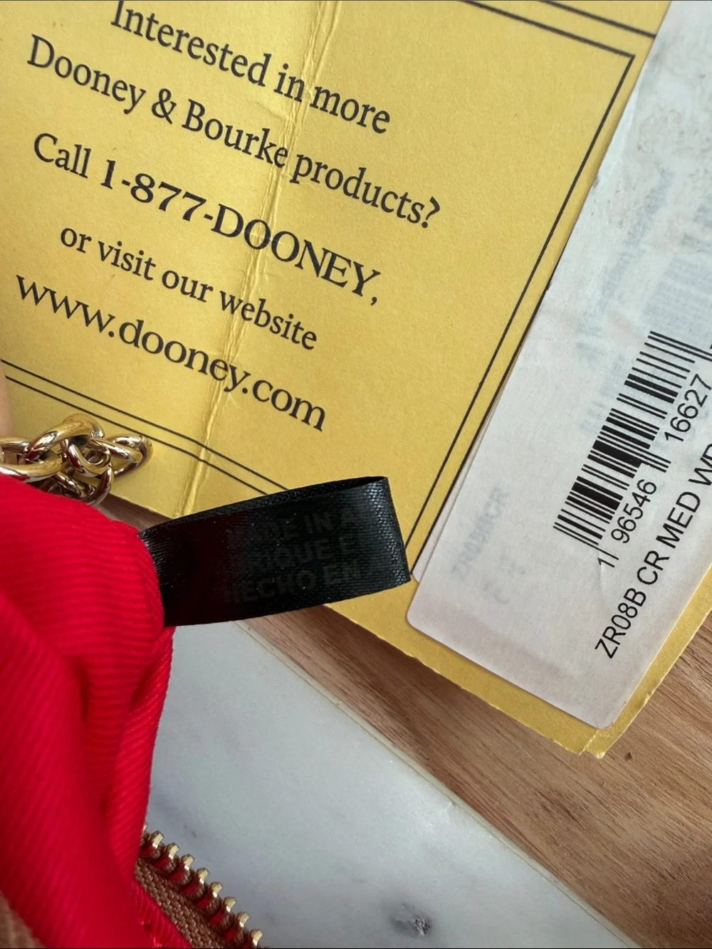 Authentic NWT Dooney & Bourne Coral Wristlet Key Pouch, Small Clutch, Wallet